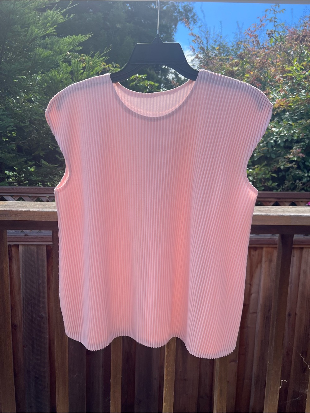 Sleeveless Pleated Pink Women's Top